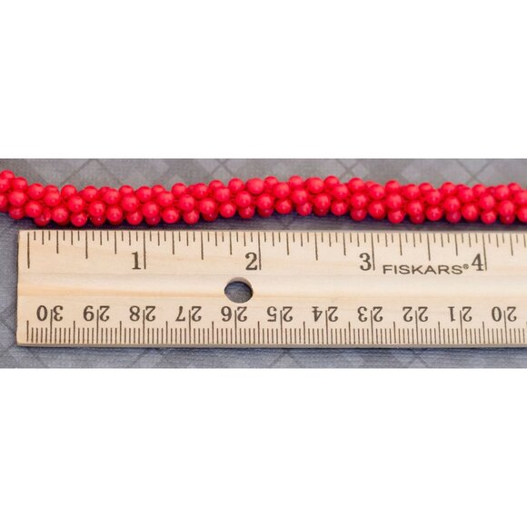 Vintage Boho Red Beaded Necklace 48 Inches by Germany G20 - Picture 5 of 5